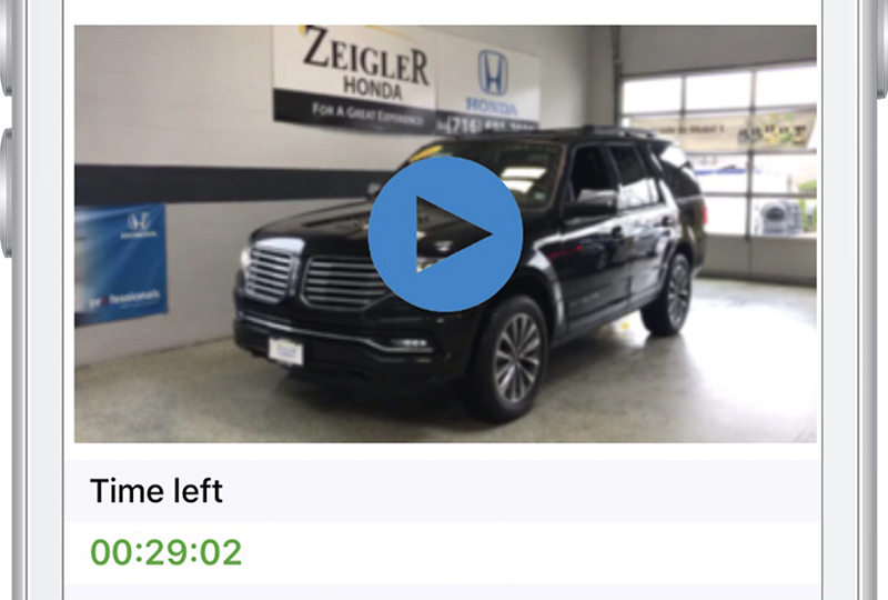 Vidbid auction timer bidding screen