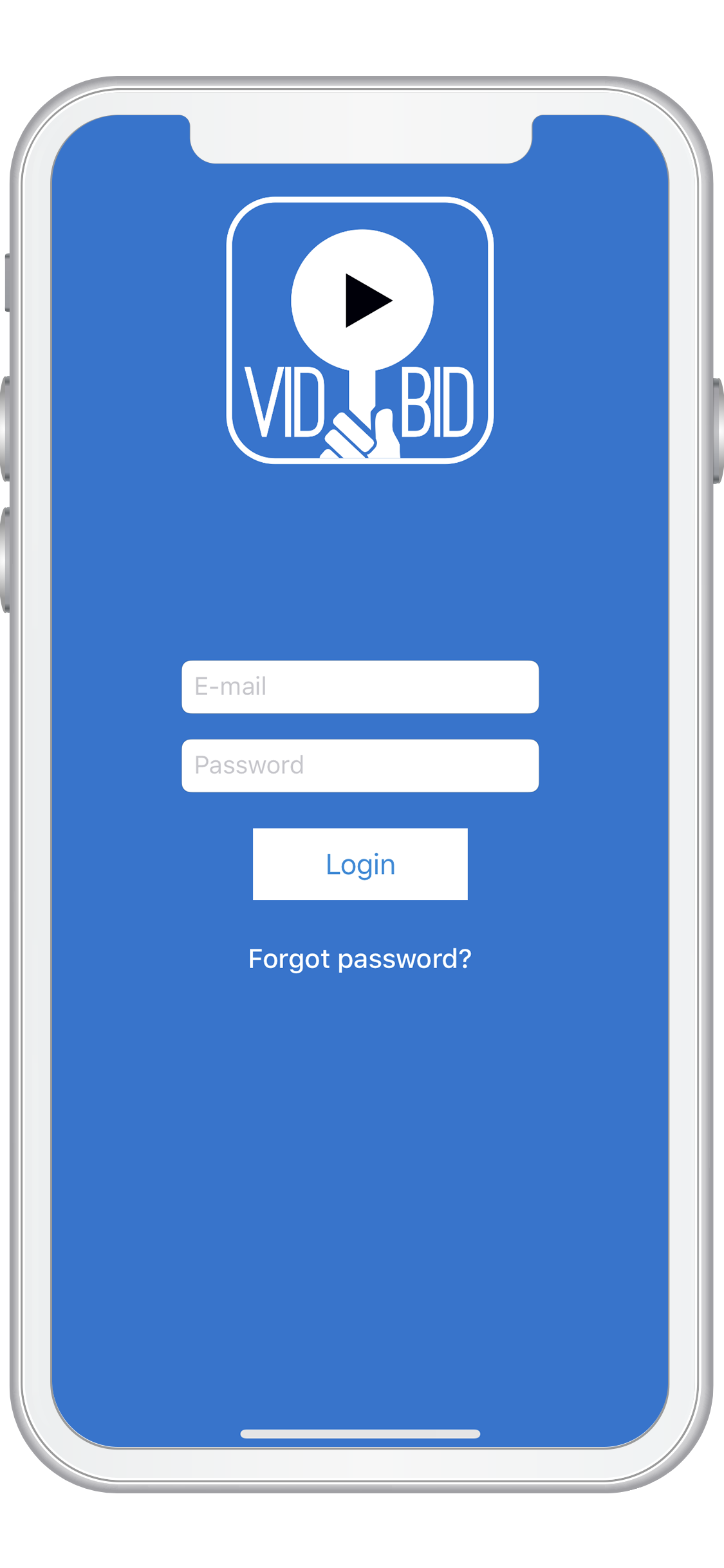 Vidbid login screen